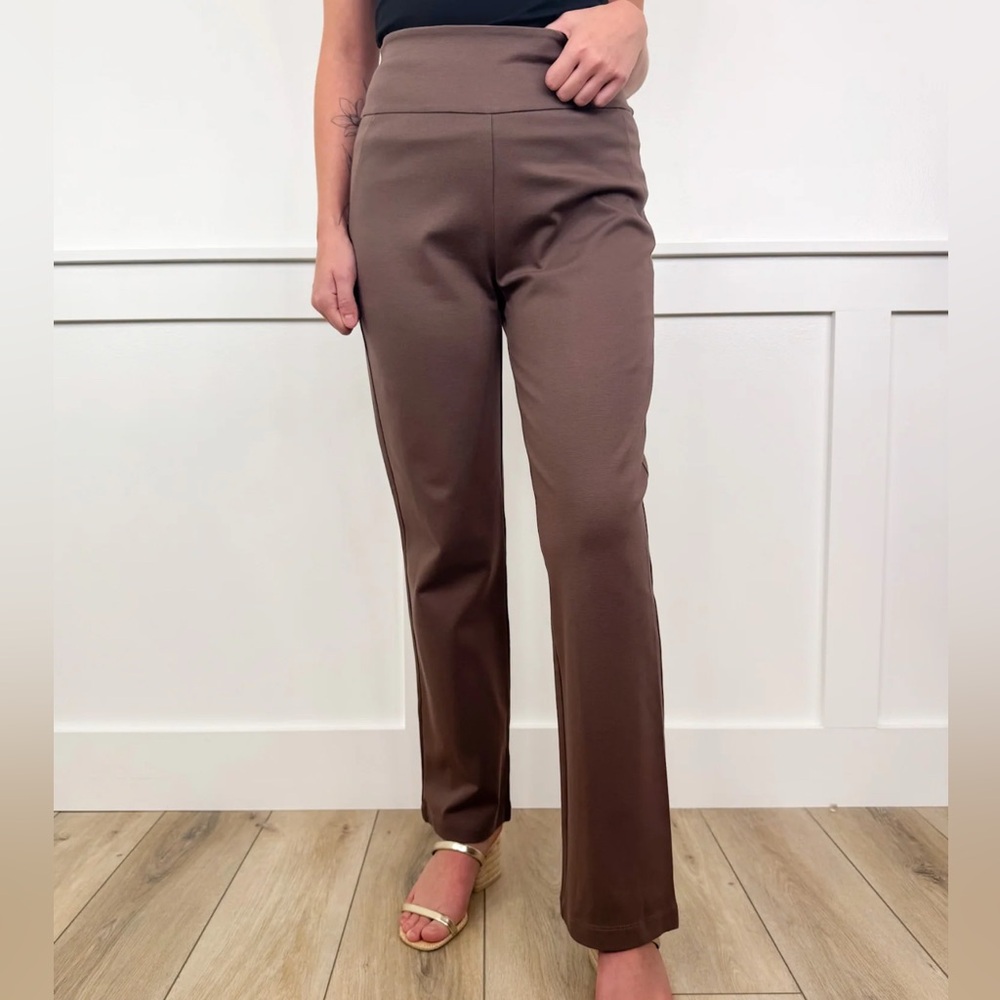 Elegant Brown Straight Leg Women's Pants